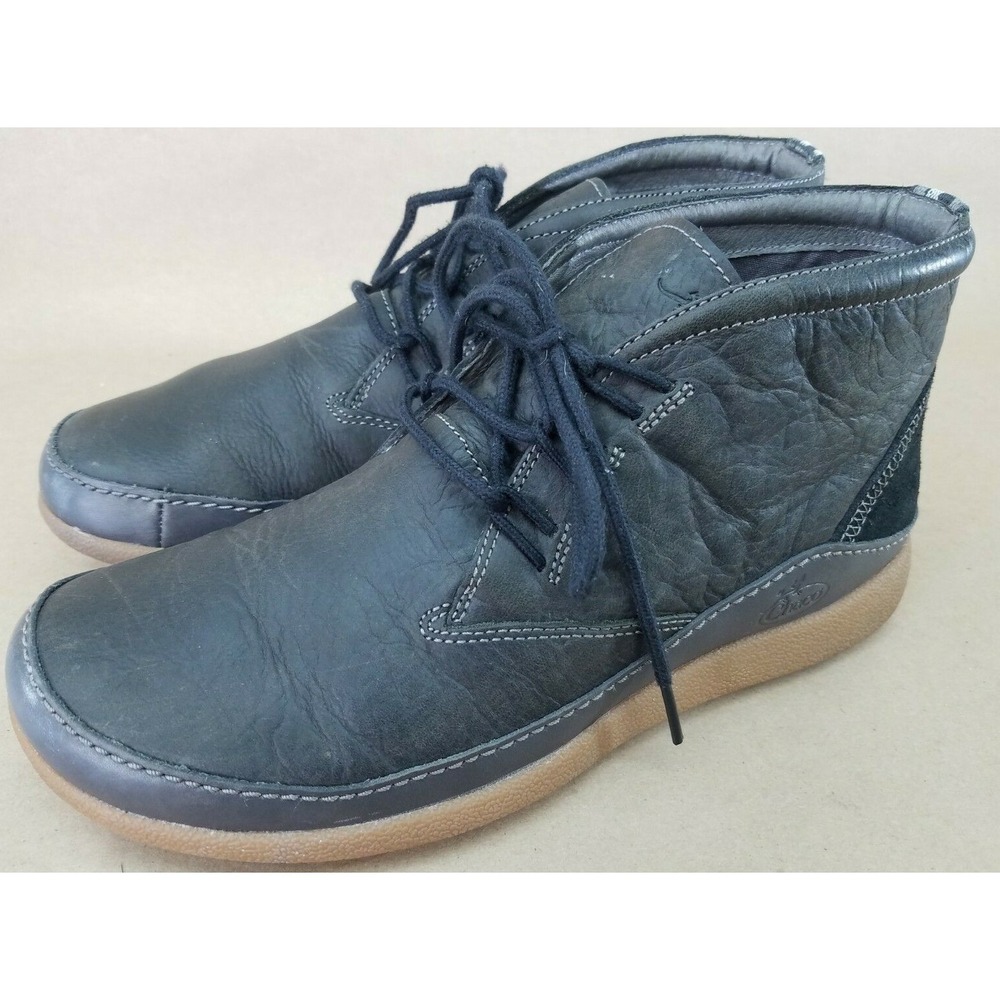 Chaco Mens Montrose Chukka Boots Nickel Gray Leather Lace Up Round Toe Size 8